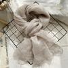 Spring and Summer Thin Breathable Linen Scarf for Women, Artistic Solid Color Shawl Pure Linen Scarf for Women