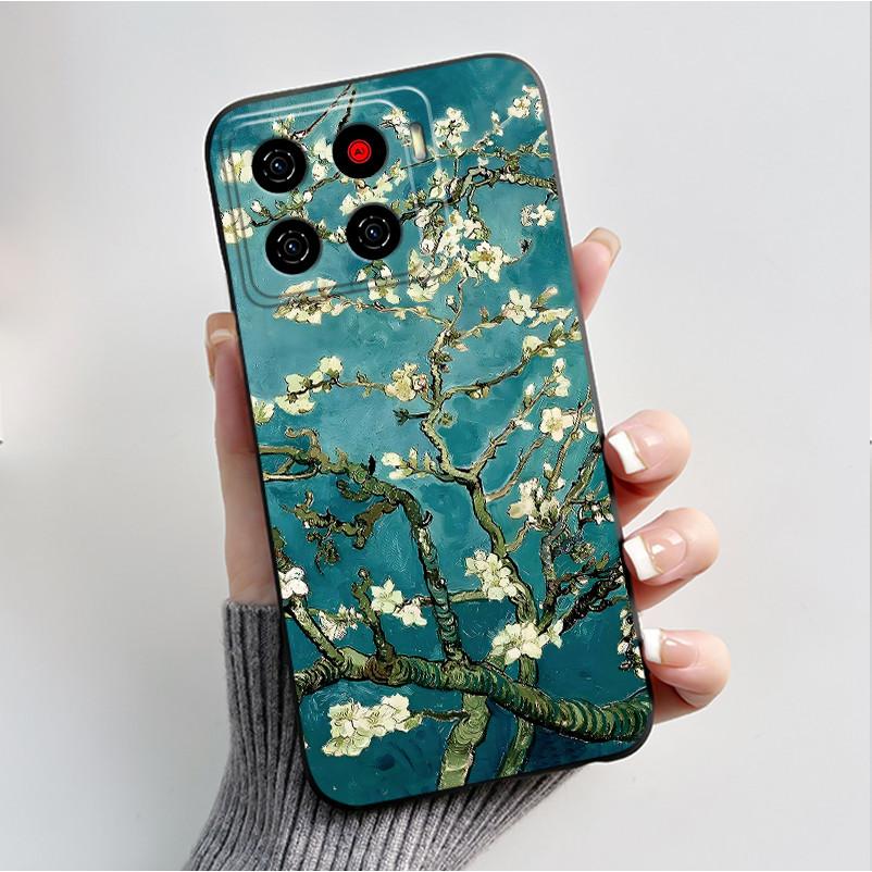 Чехол с рисунком для ZTE Blade A56 Z2473 Nubia A56, мягкий силиконовый, черный корпус, чехол для Blade A56 Pro, милый чехол с цветами