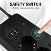 Удлинитель с 5 розетками, независимым выключателем, 2 портами Type-C и 2 USB-портами, защита от перегрузки