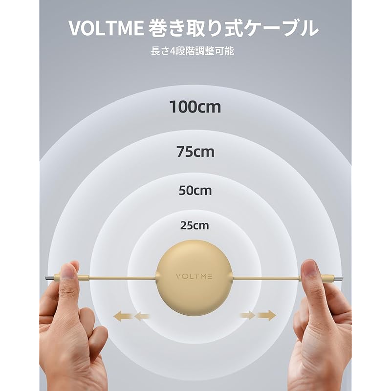 USB Type C Cable VOLTME Roll-up Type USB-C To 100W 5A PD3.0 Fast Charging Type C Double Pull Type Data Transfer 480Mbps Not Tangled Lightweight