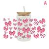 Flowy Bows Uv Dtf Cup Wrap For 16Oz Beer Glass Can Pretty Love Ribbons Cute Girly Cup Wrap Design Uv Dtf Sticker