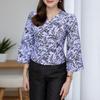 ZANZEA Women Casual V-Neck 3/4 Sleeve Loose Print Blouse