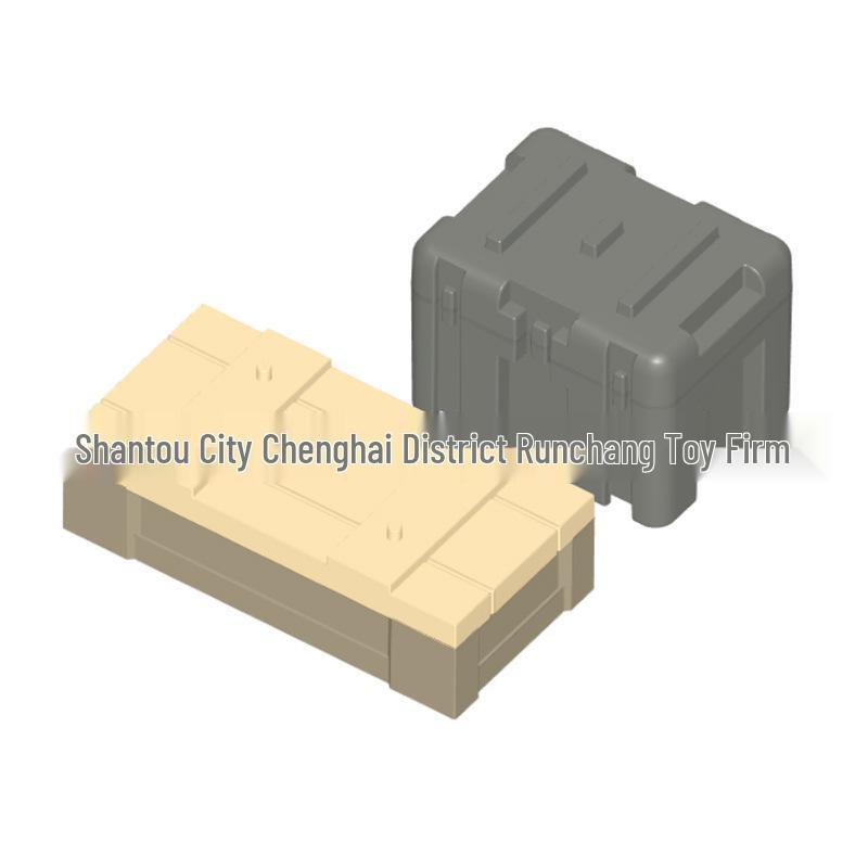 Military Scene Building Block Accessories: Small Particle Weapon, Ammunition, and Supply Boxes