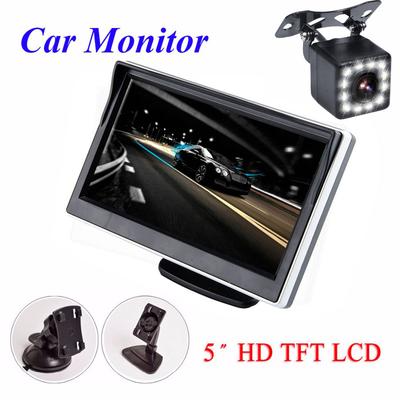 5-дюймовый автомобильный монитор TFT LCD HD цифровой + HD 12LED автомобильная камера заднего вида LED ночное видение задний ход парковка водонепроницаемый