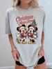 Disney Mickey Minnie Mouse Christmas T Shirt Women 2026 New Casual Cotton Tee Vintage Graphic Print Cute Cartoon Disneyland Tops