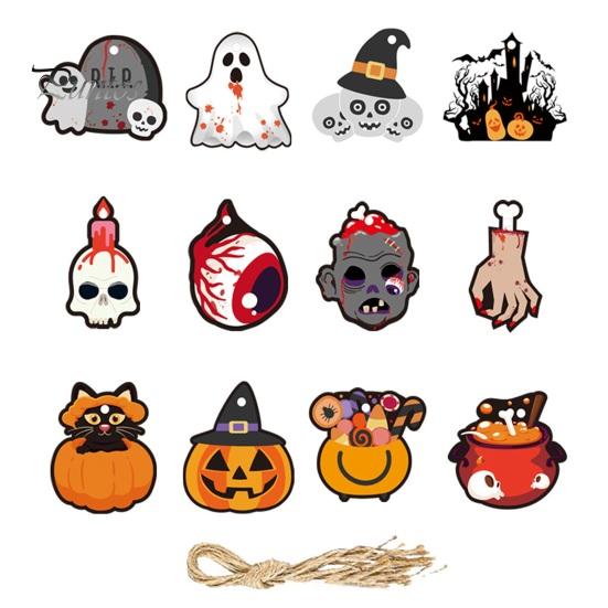 1 комплект подвеска на Хэллоуин, простая установка, подвесные украшения с тыквой и призраком для праздничного украшения дома