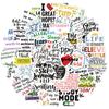 50 Inspirational English Slogans Graffiti Stickers Decorate Suitcases Without Leaving Glue and Waterproof