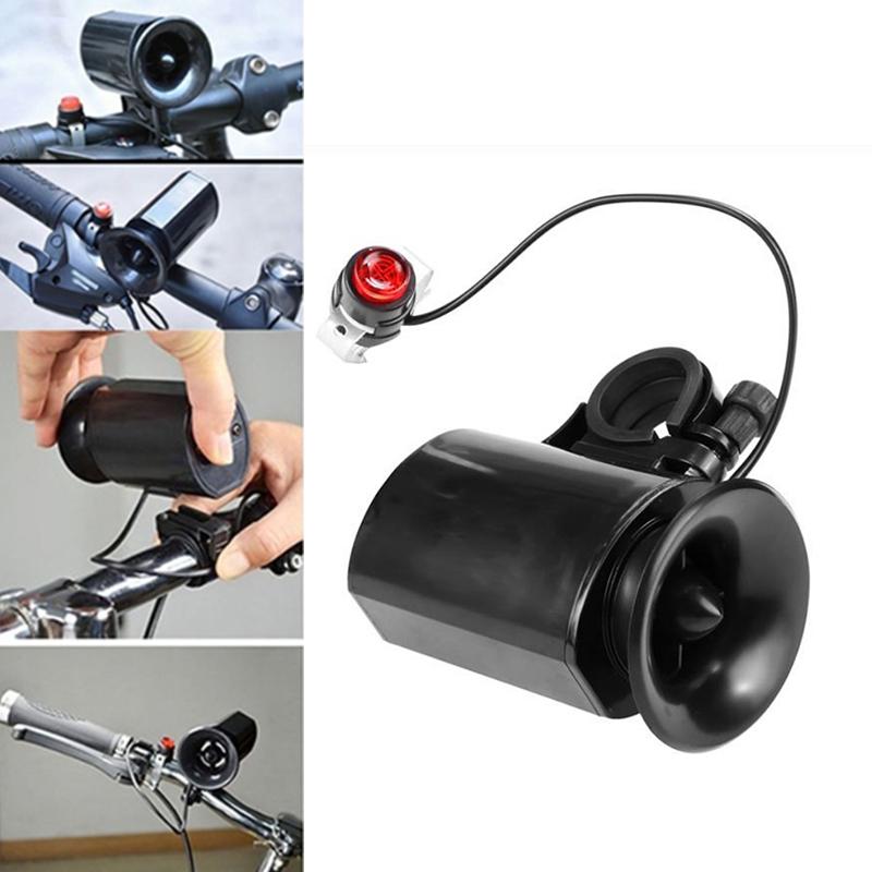 Bicycle Horn Electronic Black Speaker 6 Bike Bell Loud Sounds Ultra Siren Alarm