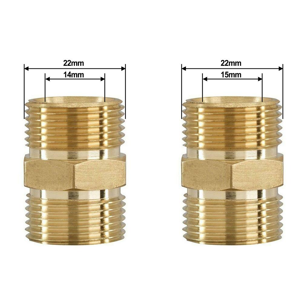 M22/14mm Hose Connector Male Adapter M22/15mm Male Thread Brass