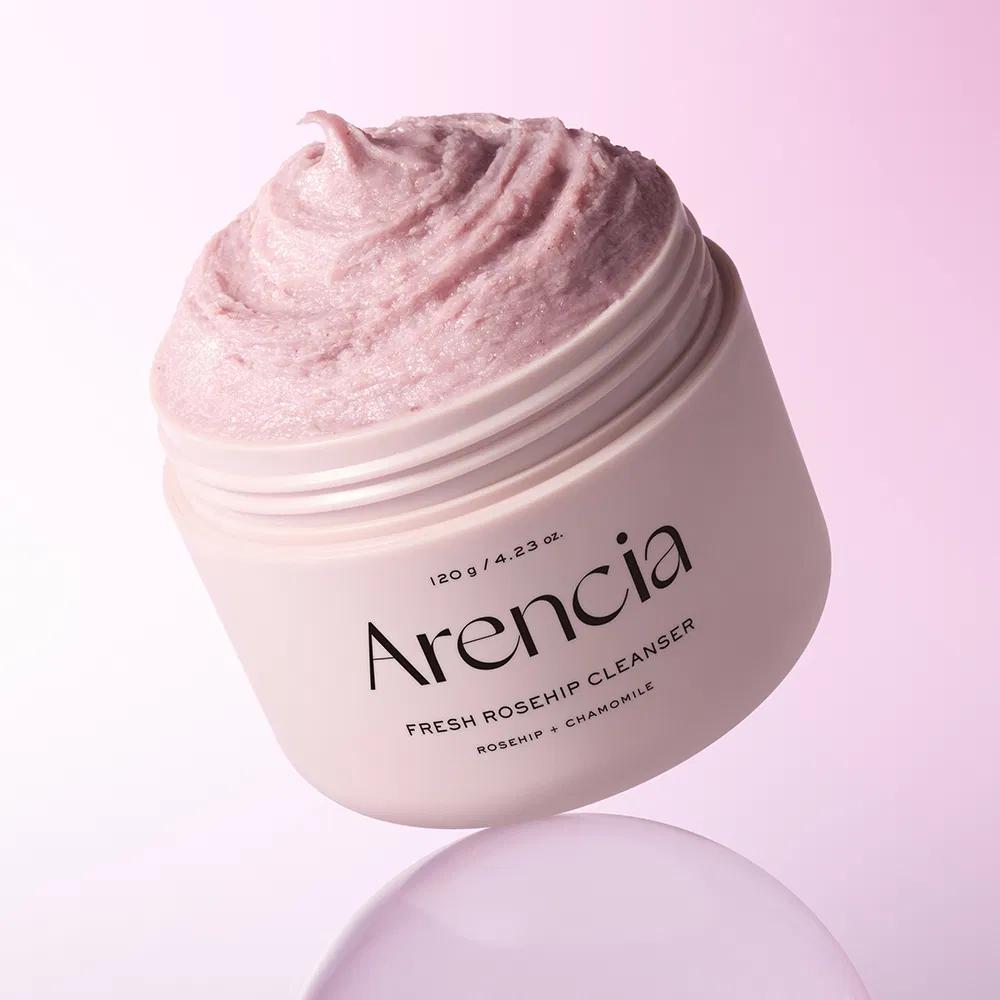 ARENCIA Fresh Royal Rosehip Cleanser 120g Korean Rice Cake Facial Cleanser Exfoliating Face Wash