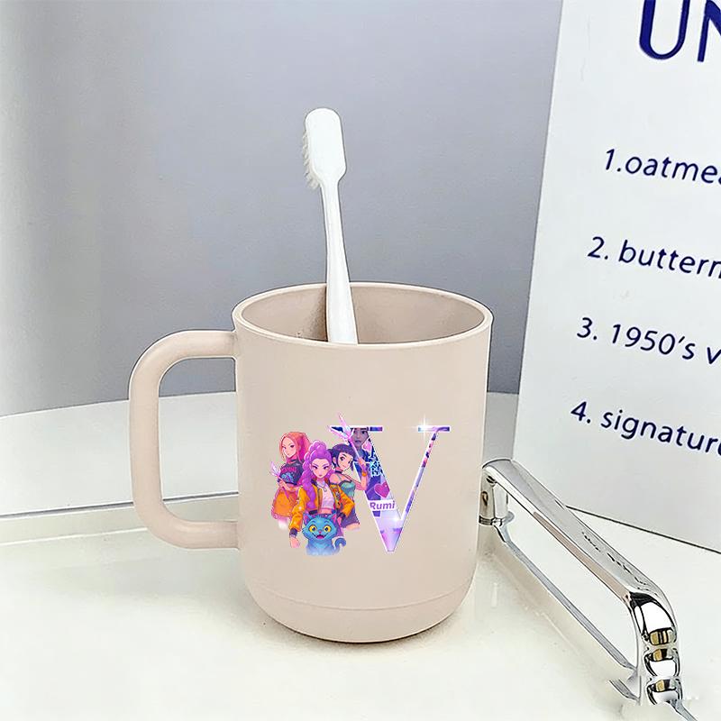 Kpop Demon Hunters Mouthwash Cup Kawaii Portable Toothbrush Cups Home Couple Family Thickened Juice Water Mug Birthday Gift