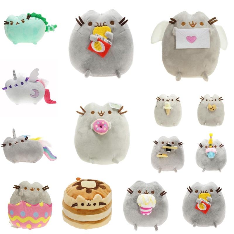 Милая короткошерстная плюшевая игрушка-кошка в стиле мороженого, печенья, пончика, суши или картофельных чипсов