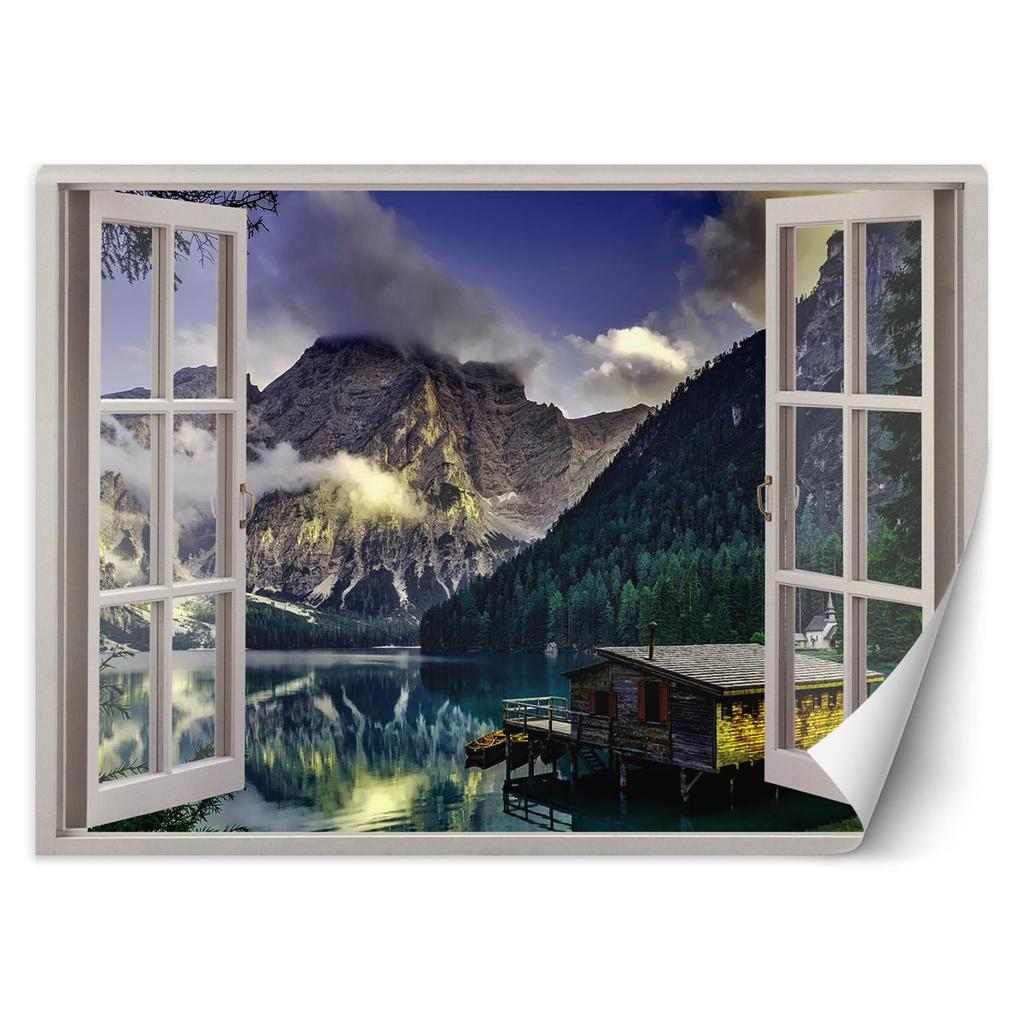 Wallpaper Window View Lake In the Mountains Nature
