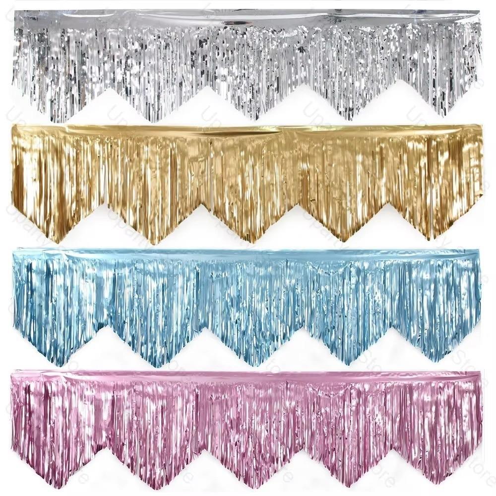 6.56ft Length Metallic Fringe Garland Tinsel Streamers Banner Stage Party Decoration