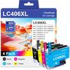 LC406XL Ink Cartridges High Yield Replacement for Brother LC406 LC406 XL 406XL Ink Cartridges for MFC-J4335DW MFC-J4345DW MFC-J4535DW MFC-J5855DW