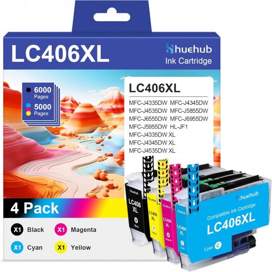 LC406XL Ink Cartridges High Yield Replacement for Brother LC406 LC406 XL 406XL Ink Cartridges for MFC-J4335DW MFC-J4345DW MFC-J4535DW MFC-J5855DW