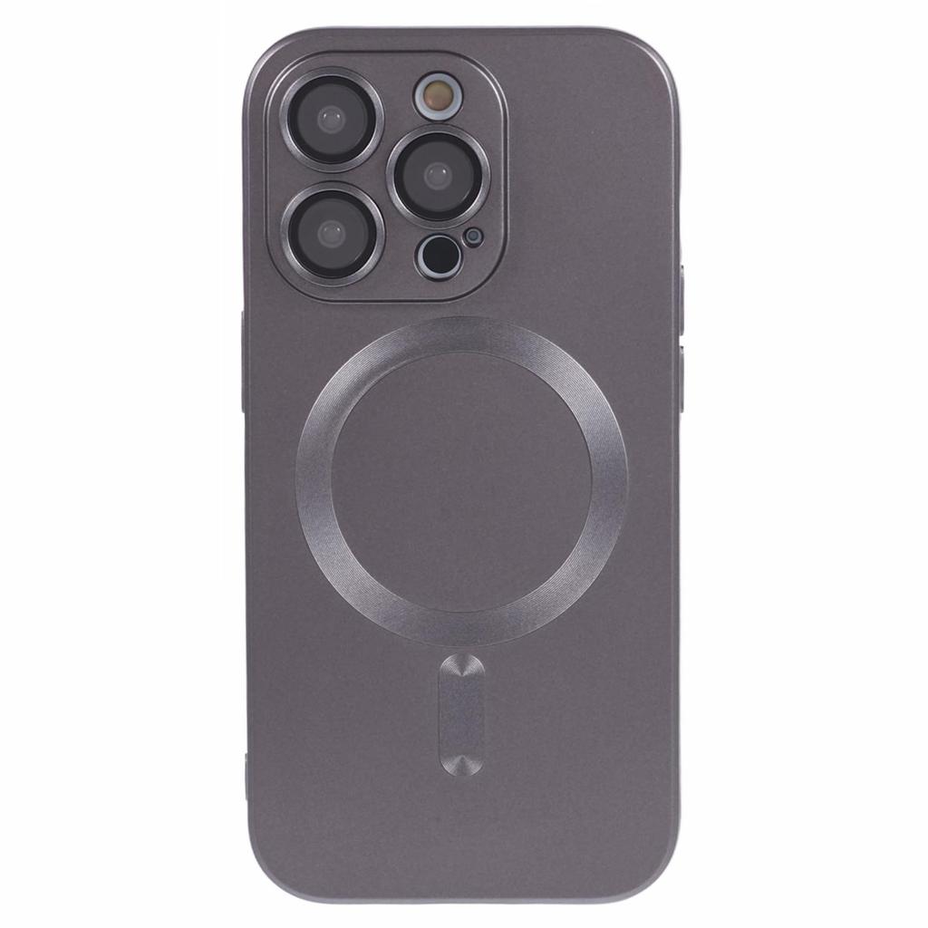 For iPhone 15 Pro TPU Cover Compatible with MagSafe Rubberized Phone Case with Lens Film