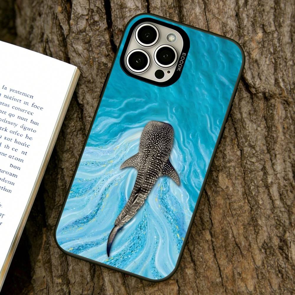Чехол для телефона с рисунком кита для iPhone 17,16,15,14,13,12,11 Plus,Pro Max,XS,Разноцветная серебристо-черная крышка