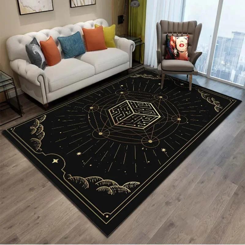 Мистическая небесная коллекция ковров Золотая астрология Галактический узор Напольный коврик для гостиной Бохо Домашний декор