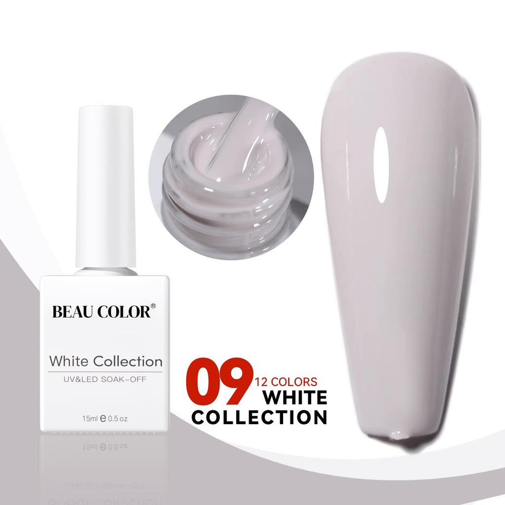 BEAU COLOR 15 мл 12 цветов Молочно-белая коллекция УФ/LED гель-лак для ногтей Гель-лак для ногтей Soak Off Varnish для домашнего маникюра и маникюрного салона