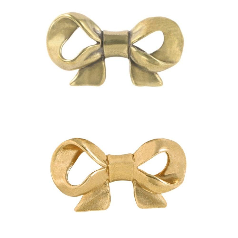 Retro Bow Tie Brass Handle Luxury Wardrobe Drawer Pulls Creative Cabinet Door Knobs  Cupboard