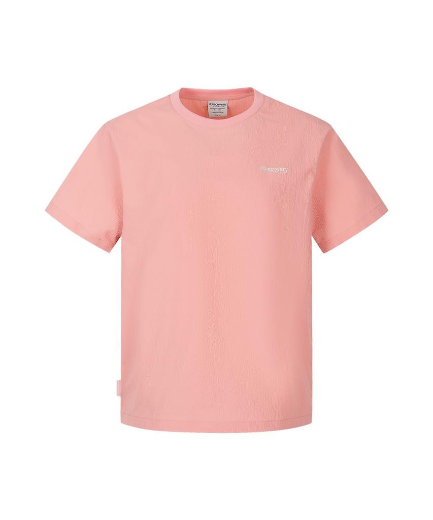DISCOVERY EXPEDITION Women'S Seersucker Woven Short Sleeve T-Shirt (Peach)