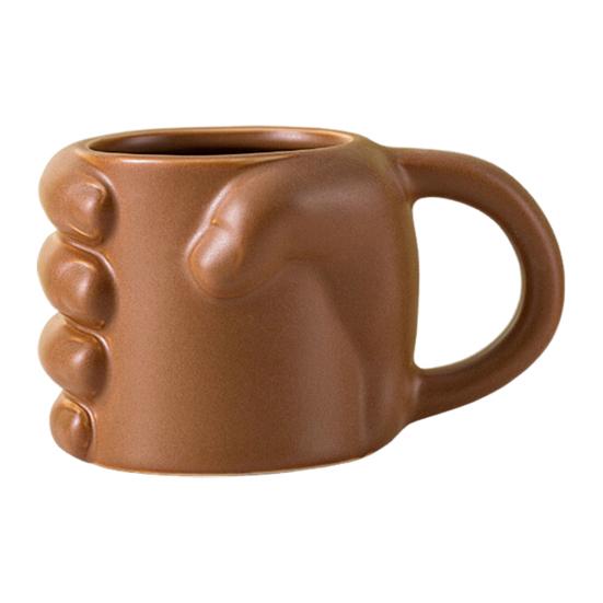 Кофейная кружка 330 мл Креативная кружка в форме кулака Забавная чашка для воды для кофе, горячих напитков Современная керамическая посуда для напитков Подарок для друзей