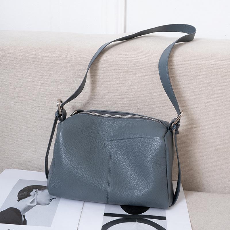 Genuine Leather Women's Bag Premium Sense Niche Shoulder Bag All-in-one Pillow Women's Commuter Underarm Bag Crossbody Bag