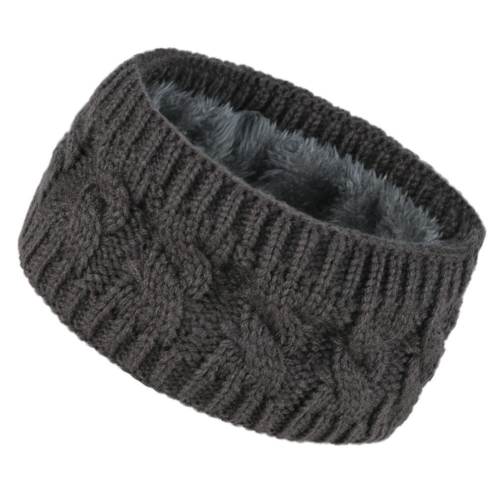 Женская зимняя бархатная вязаная повязка на голову: Теплые спортивные наушники из крученой шерсти для Европы и Америки