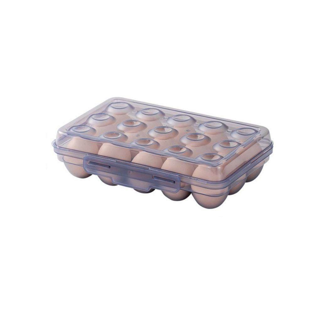 Plastic Egg Storage Box 6/15/24 Grids Space Saving Refrigerator Egg Organizer with Lid Anti-collision Egg Protector for Kitchen