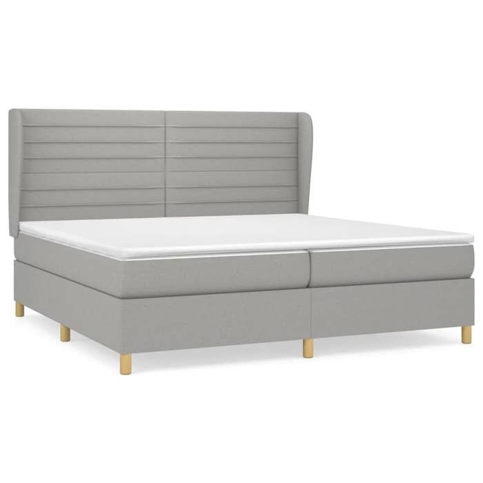 Maison Exclusive - Sommier à lattes de lit avec matelas Gris clair 200x200cm Tissu