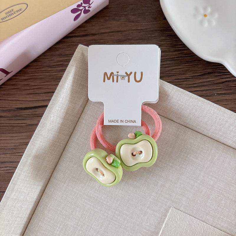 Милая мультяшная детская фруктовая эластичная резинка, летняя коса для девочек, разноцветная резинка для волос и повязка для волос, принцессина резинка для волос и аксессуар для волос