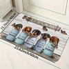 Cartoon Dog Pattern Non-Slip Rug, Machine Washable Floor Mat for Living Room Bedroom Kitchen Entrance Home Decor