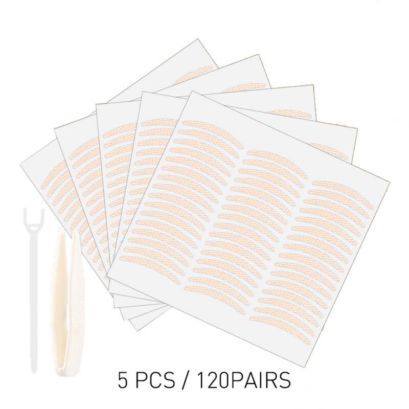 5 шт., кружевные наклейки на двойное веко, натуральные невидимые наклейки на двойное веко, сетчатая самоклеящаяся лента