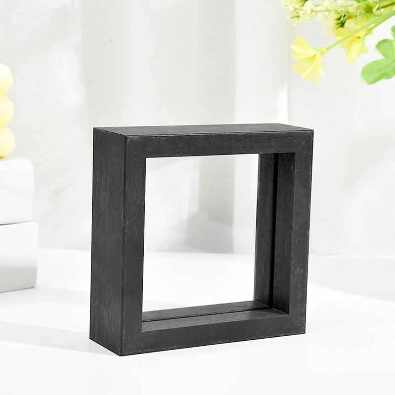 1шт креативная модная фоторамка двухсторонняя стеклянная мини квадратная рамка для образцов деревянная ретро