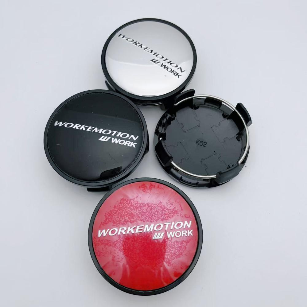 4pcs 62MM Car Wheel Center Caps With W Work Emotion Logo Emblem Badge Rims Dust Cover Wheel Hubcap for Toyota Car Accessories