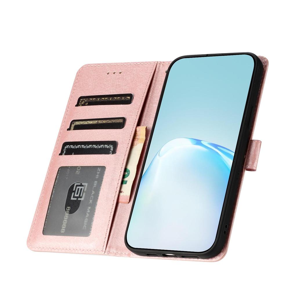 Classics Smooth Silk Leather Phone Wallet Case Book Kickstand For iPhone Samsung Xiaomi Redmi Google Moto Pro Solid Girls Magnetic Card Flip Cover Bag