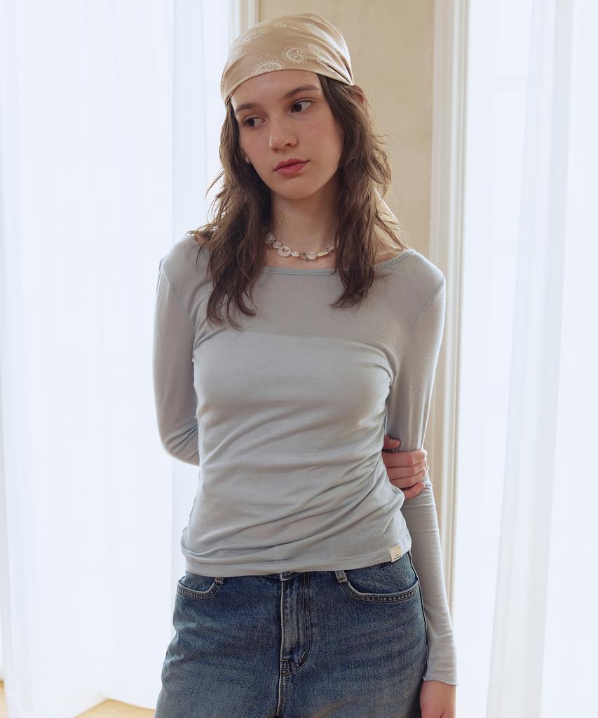 AFTERHOURS 2Way Soft Long Sleeve Top (Sky Blue)