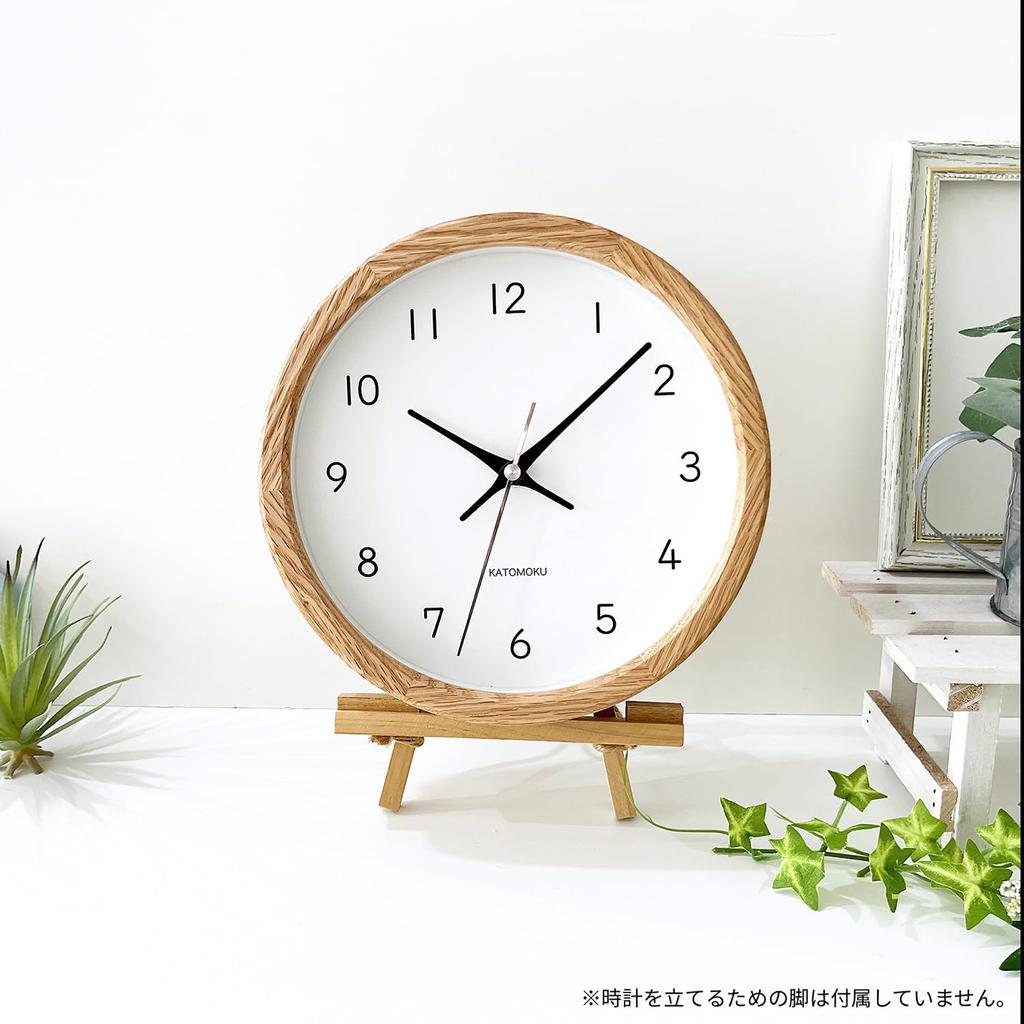 KATOMOKU Muku Clock 13 Oak Wall Clock Continuous Second Hand km-130OARC 220mm (Radio Clock)