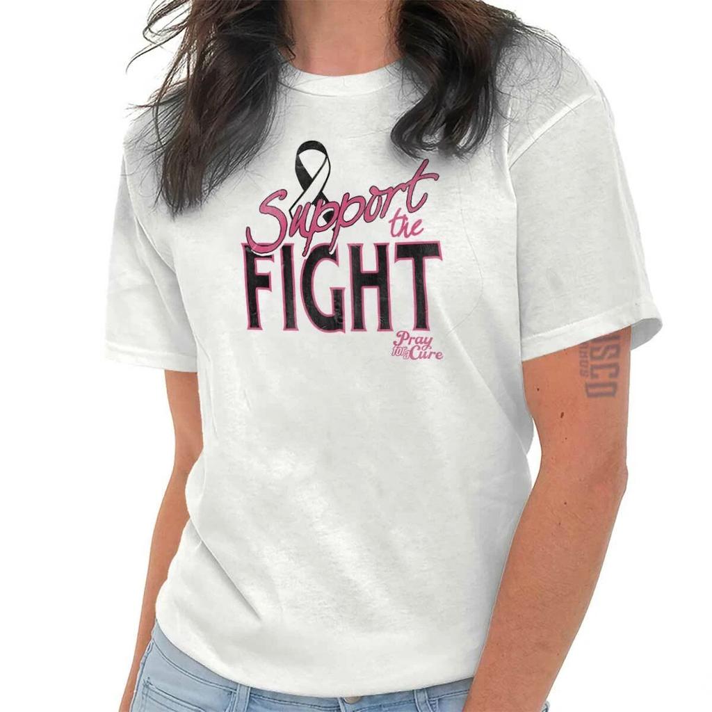 Support the Fight Breast Cancer Awareness Graphic T Shirts for Women T-Shirts