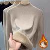 New Turtleneck Winter Sweater Women Elegant Thicken Velvet Lined Warm Sueter Knitted Pullover Slim Tops Jersey Knitwear Jumper