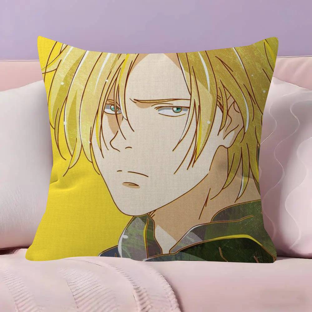 Аниме про преступность BANANA FISH Подушка Чехлы для подушек Мультяшный Декоративный для дивана Домашний Двусторонний принт Короткий плюш Милый чехол для подушки