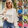 Fashion Long-sleeved Knit Sweater Fall and Winter Women's Loose Short Sweater