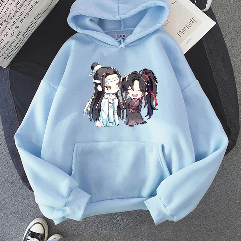 Pink Anime Mo Dao Zu Shi Hoodie Winter Clothe Women Oversize Crewneck Sweatshirt Kawaii Clothing Aesthetic The Untamed Sudaderas