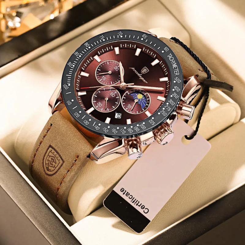 Новые мужские кварцевые часы с тремя очками, шестью иглами, водонепроницаемые, светящиеся спортивные часы с календарем