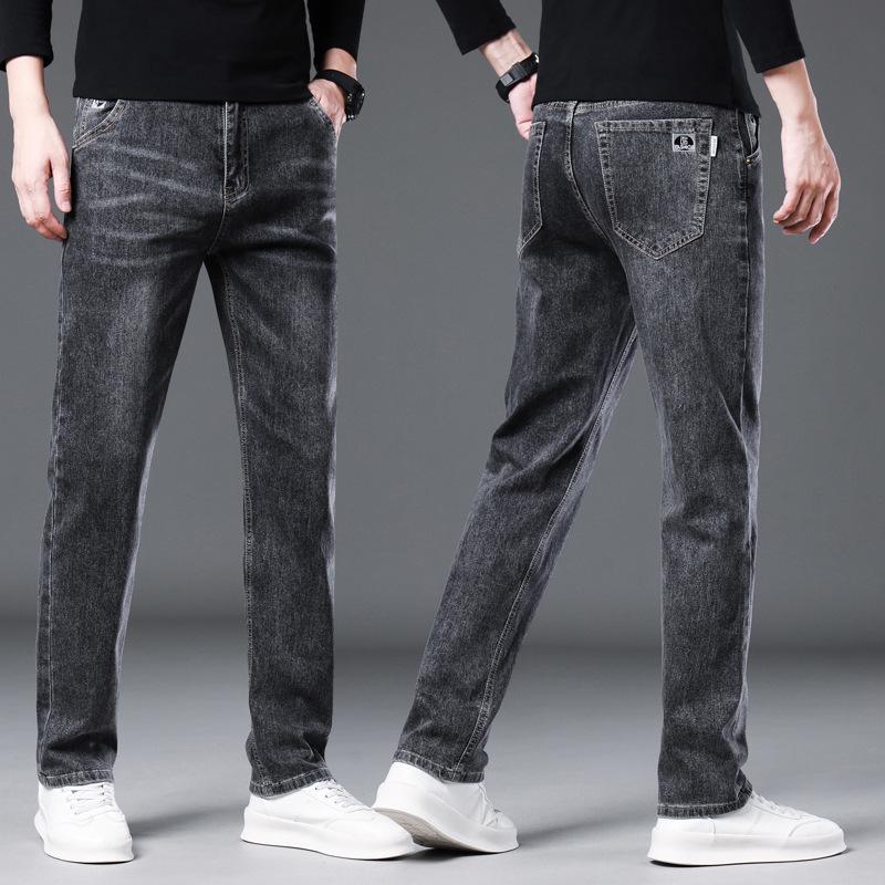 Мужские классические эластичные прямые джинсы — удобные, модные, облегающие, универсальные, повседневные брюки