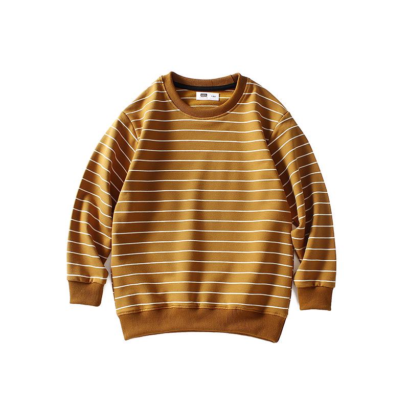 2024 Осень Корейские Детские Полосатые Махровые Толстовки Для Мальчиков
