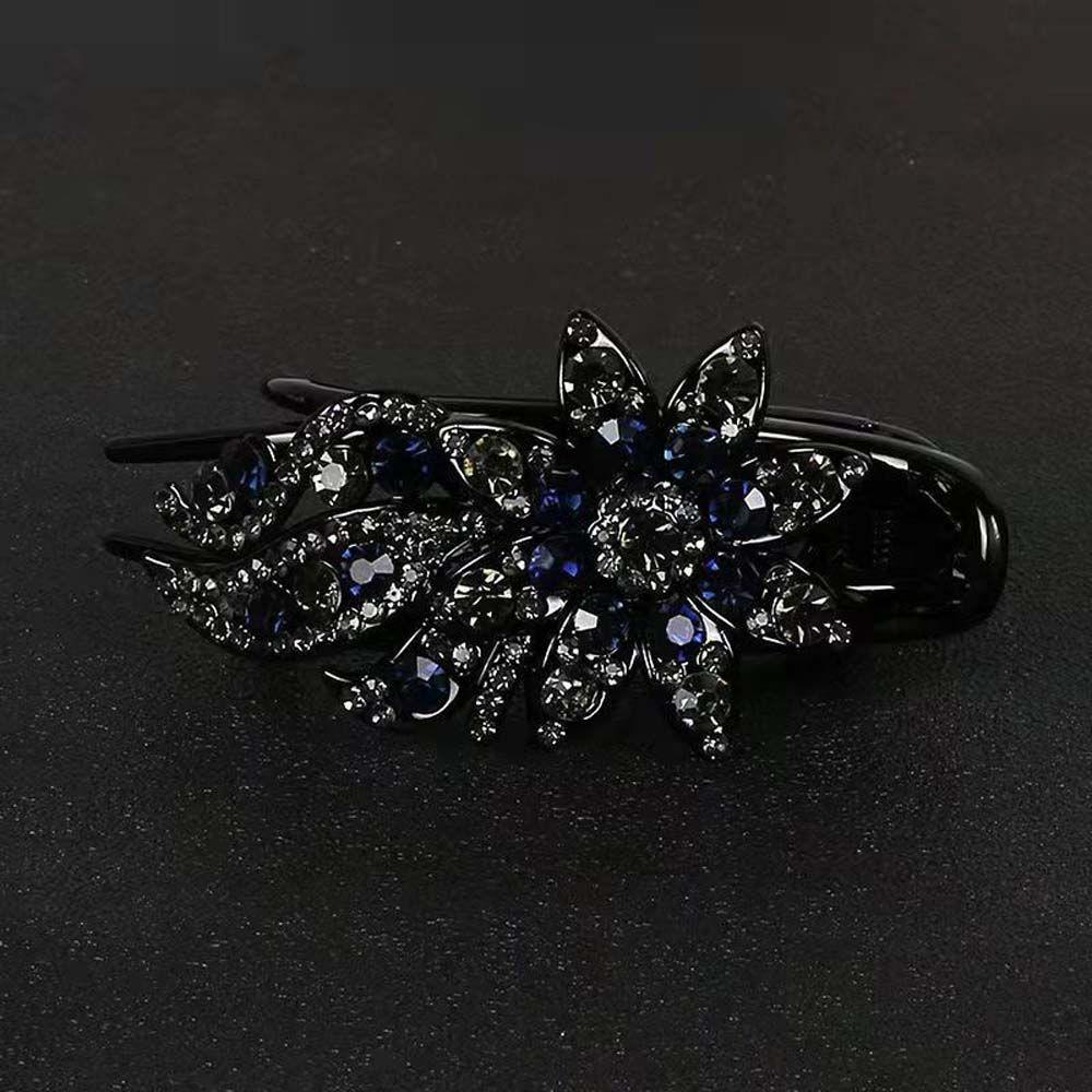 Заколка для волос в стиле ретро с цветком и кристаллами и стразами, женская заколка для волос, зажимы в виде утконоса, заколка для волос в корейском стиле