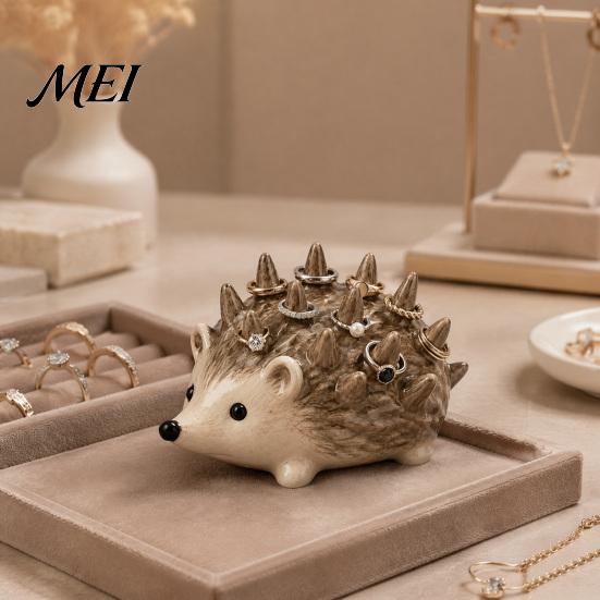 Resin Jewelry Organizer Hedgehog Ring Holder, Cute for Rings, Waterproof Animal Compact Ornament Storage Vanity Dresser Bathroom, Gift Women
