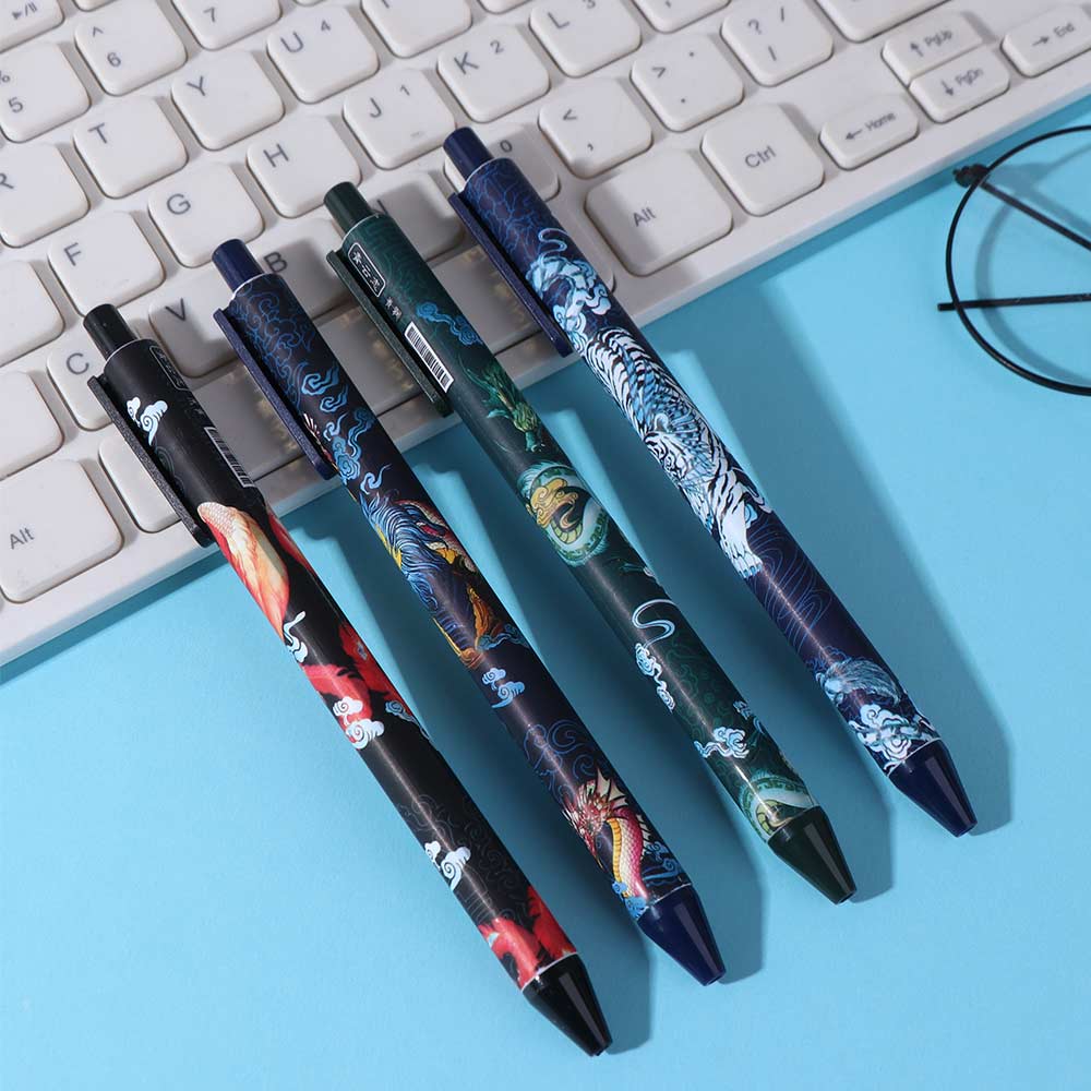 4pcs/set Four Beasts Ancient Style Gel Pen Quick-drying Traditional Neutral Pen Chinese Ancient Style 0.5mm/0.02(in)